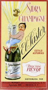 Sidra Champagne “El Pastor” estilo Asturias. Viñeta, Centro de Documentación Fototeca Lorenzo Becerril A.C.