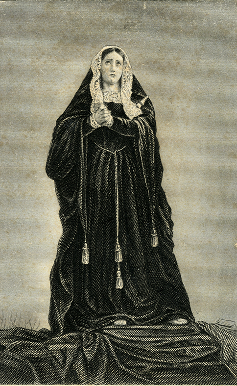 Virgen de los Dolores, autor desconocido, grabado. Centro de documentación de la Fototeca Lorenzo Becerril A.C. 